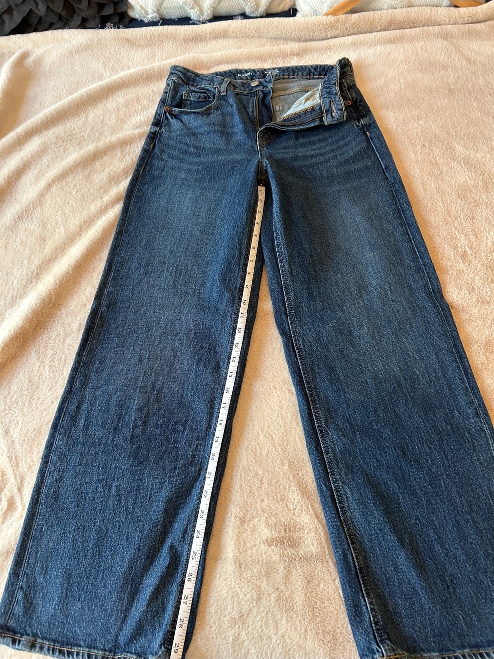 Old Navy High-Rise Wide-Leg Jeans — Dark Blue Denim